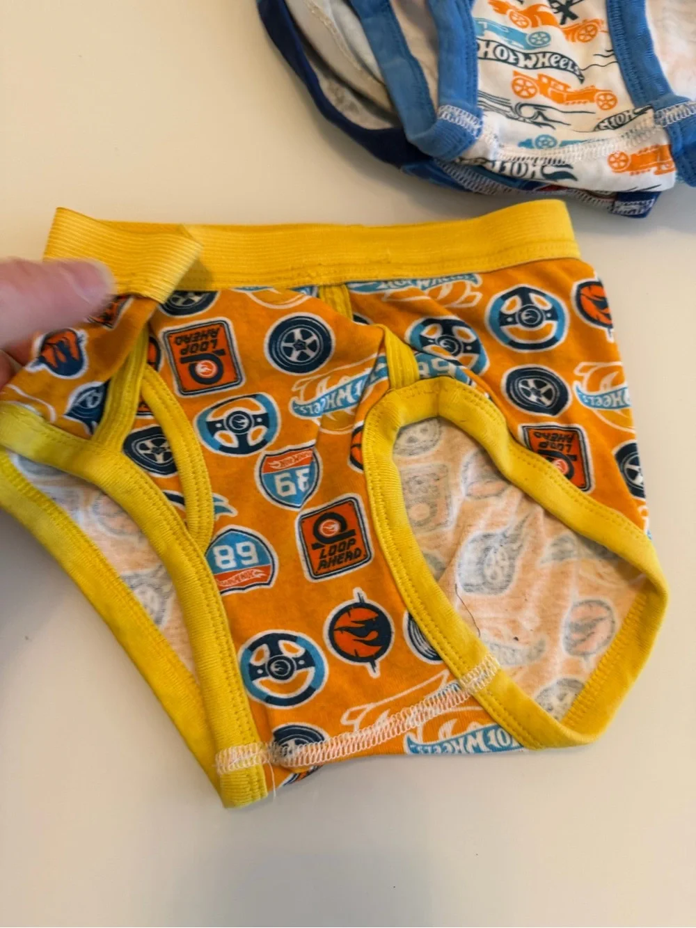 Hot Wheels Blue Kids' Briefs with Race Car Print